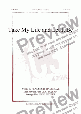 page one of Take My Life and Let It Be