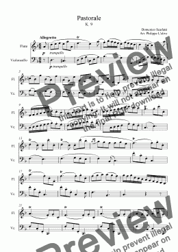 page one of Pastorale in Dm for Flute & Cello