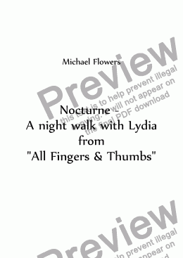 page one of Nocturne - 'A night walk with Lydia' from "All Fingers & Thumbs"
