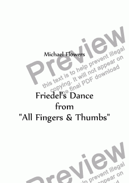 page one of Friedel’s Dance from "All Fingers & Thumbs"
