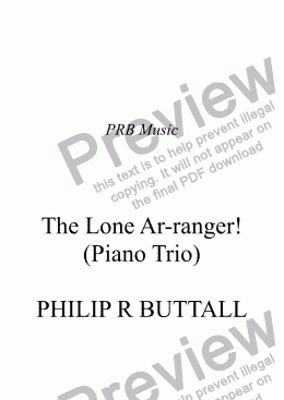 page one of The Lone Ar-ranger! (Piano Trio)