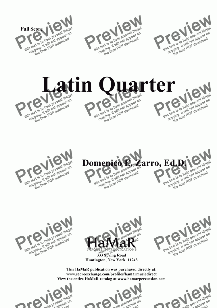 page one of Latin Quartet