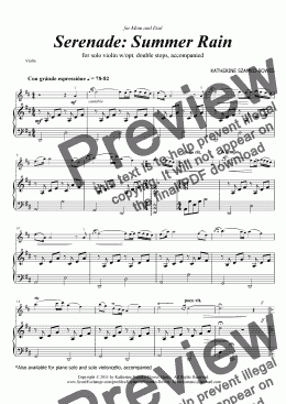 page one of Serenade: Summer Rain (violin solo)