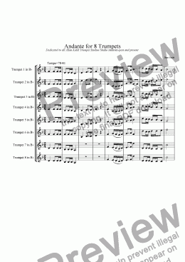page one of Andante for 8 Trumpets