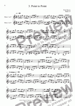 page one of Horn Duets 3. Point to Point