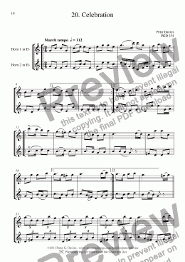 page one of Horn Duets 20. Celebration