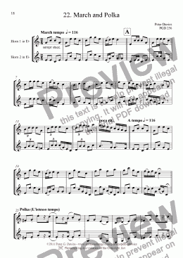 page one of Horn Duets 22. March and Polka