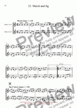 page one of Horn Duets 23. March and Jig