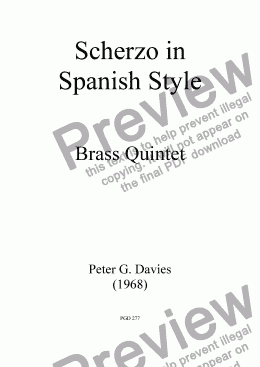 page one of Scherzo in Spanish Style for Brass Quintet