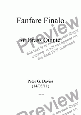page one of Fanfare Finalo for Brass Quintet
