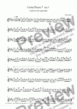 page one of Corta Pezzo 7 (Etude for right hand) Piano