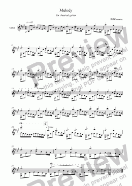 page one of Melody for Classical Guitar