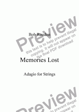 page one of Memories Lost
