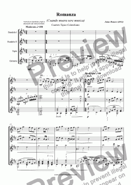 page one of Romanza (Cuando muera sere musica) Cuarteto Tipico Colombiano