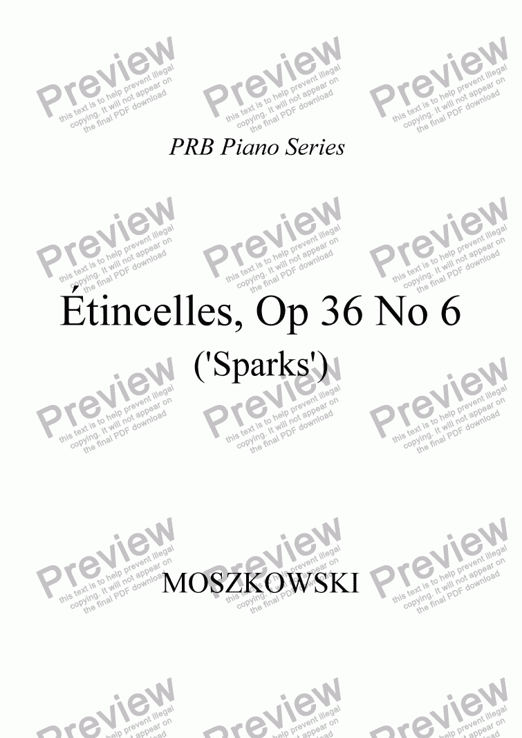 page one of PRB Piano Series: Etincelles