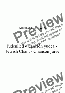 page one of Judenlied - Canción yudea -  Jewish Chant -   Chanson juive -  Еврейская песна - שיר יהודי