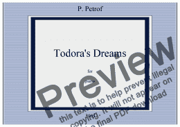 page one of ’’Todora’s Dreams’’ for piano