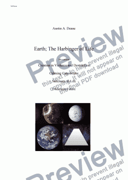 page one of Earth; The Harbinger of Life
