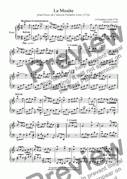page one of La Musète for piano solo