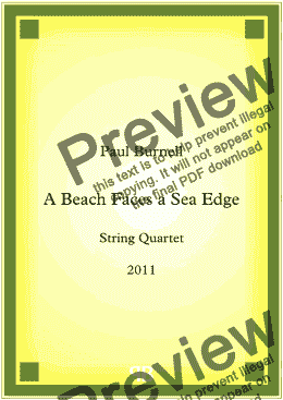 page one of A Beach Faces a Sea Edge, for string quartet