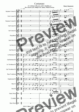 page one of Centenary (Brass Band)