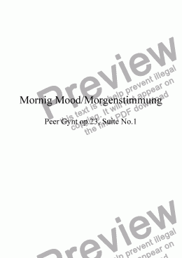 page one of Mornig Mood/Morgenstimmung