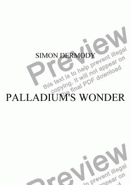 page one of PALLADIO'S WONDER