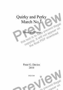 page one of Quirky and Perky March No.1 for Oboe and Piano