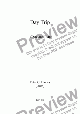 page one of Day Trip for Oboe and Piano