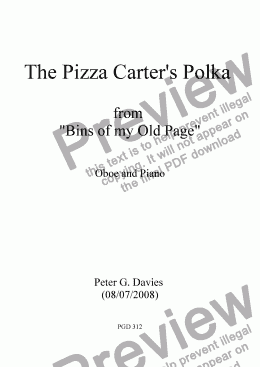 page one of The Pizza Carter’s Polka for Oboe and Piano