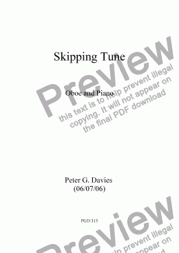 page one of Skipping Tune for Oboe and Piano