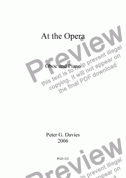 page one of At the Opera for Oboe and Piano