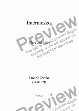 page one of Intermezzo for Oboe and Piano