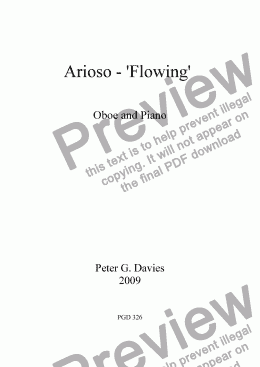 page one of Arioso - "Flowing" for Oboe and Piano