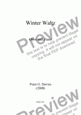 page one of Winter Waltz for Oboe and Piano