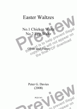 page one of Easter Waltzes Nos.1 and 2 for Oboe and Piano