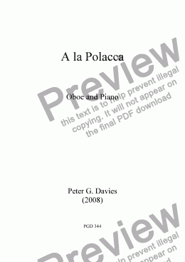 page one of A la Polacca for Oboe and Piano