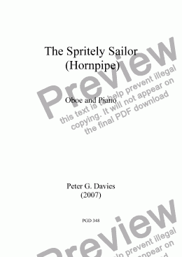 page one of The Spritely Sailor (Hornpipe) for Oboe and Piano