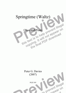 page one of Springtime (Waltz) for Oboe and Piano