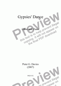 page one of Gypsies’ Dance for Oboe and Piano