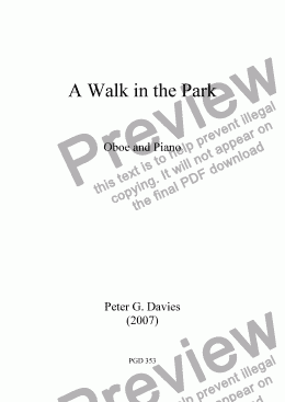 page one of A Walk in the Park for Oboe and Piano