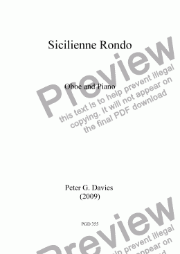 page one of Sicilienne Rondo for Oboe and Piano