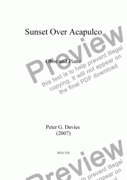 page one of Sunset Over Acapulco for Oboe and Piano
