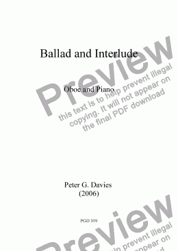 page one of Ballad and Interlude for Oboe and Piano