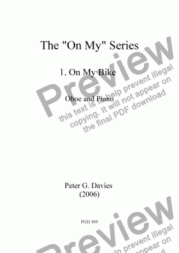 page one of The "On My" Series 1. On My Bike for Oboe and Piano
