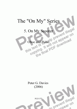 page one of The "On My" Series 5. On My Scooter for Oboe and Piano