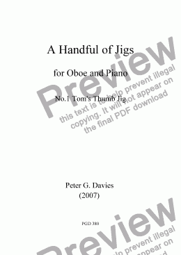 page one of A Handful of Jigs No.1 Tom’s Thumb Jig for Oboe and Piano