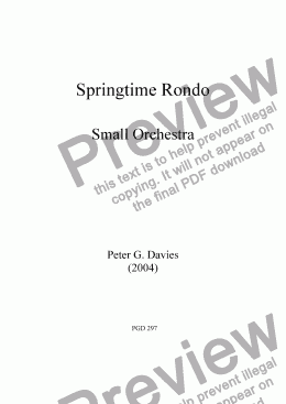 page one of Springtime Rondo  Small Orchestra