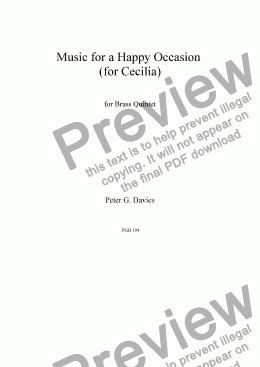 page one of Music for a Happy Occasion for Brass Quintet