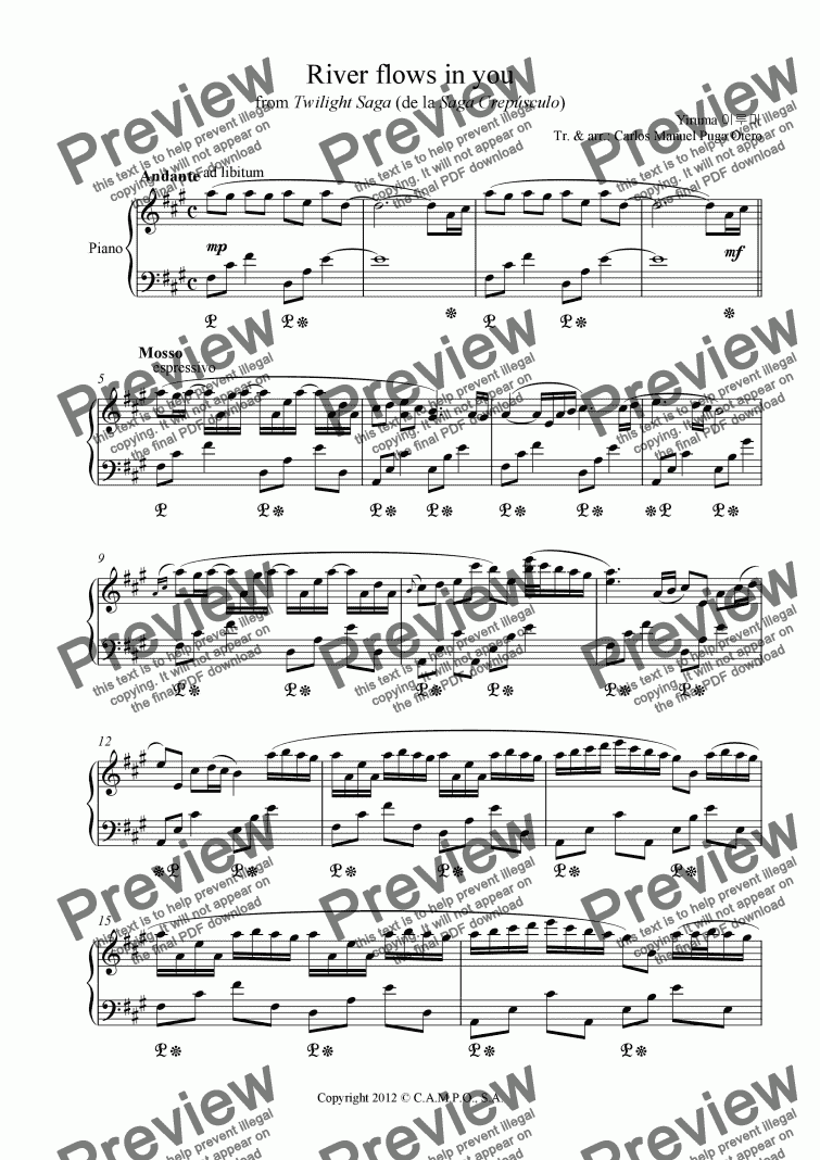 River Flows In You Download Sheet Music Pdf File